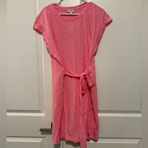 NWT J.Crew women’s 100% cotton pink extra large XL short sundress,‎ wrap belt